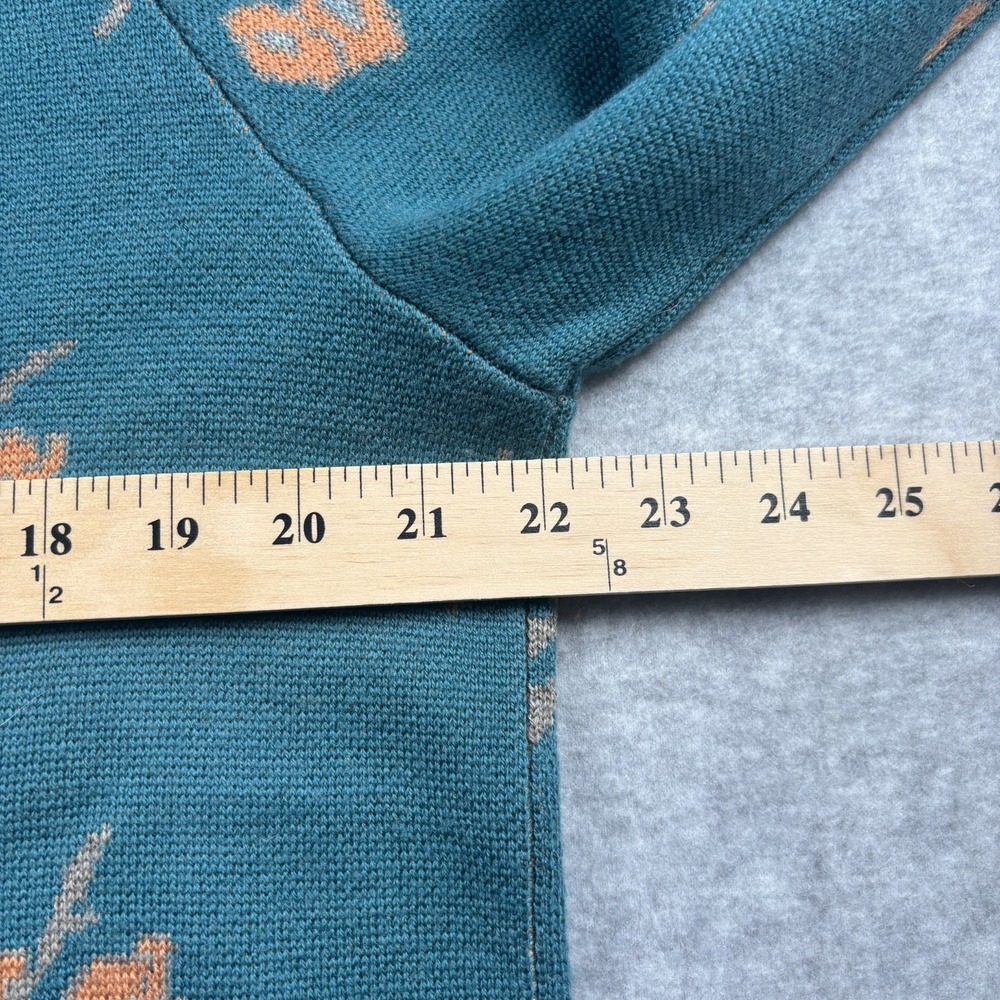 Pendleton Merino Wool Full Zip Cardigan Sweater Floral Teal Blue Womens Size L - Picture 16 of 16